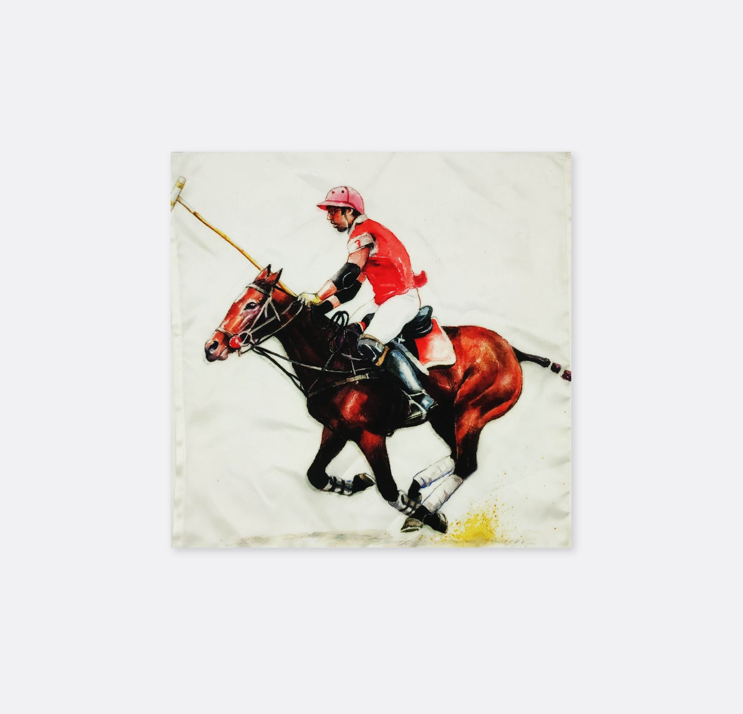 Polo Player Printed Rider - Silk Pocket Square