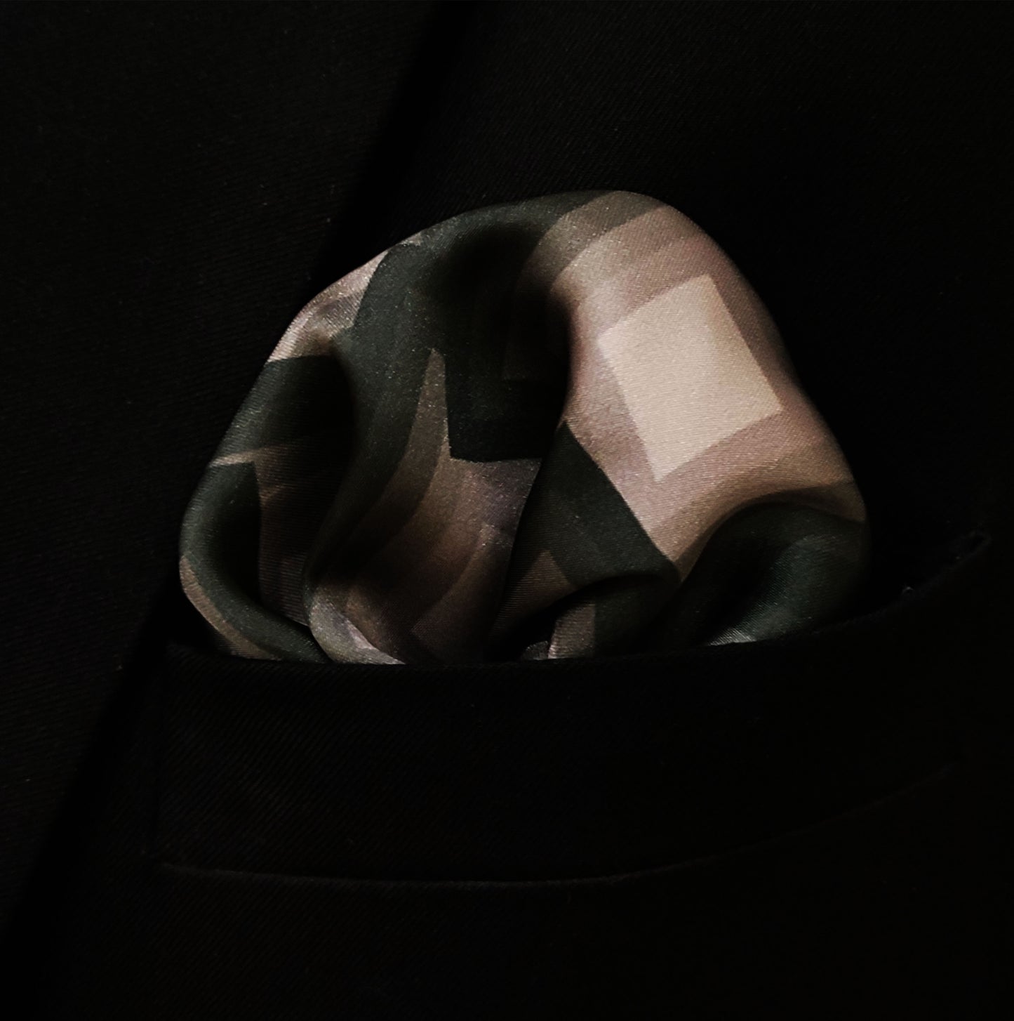 Grey and White Minimalistic - Silk Pocket Square