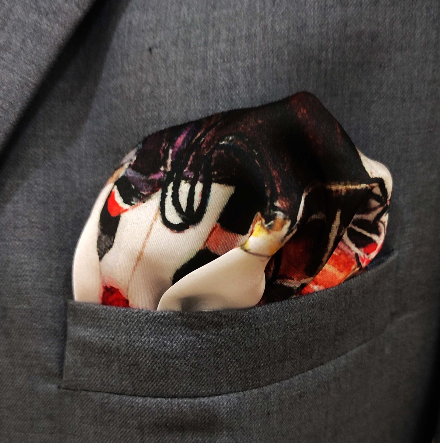 Polo Player Printed Rider - Silk Pocket Square
