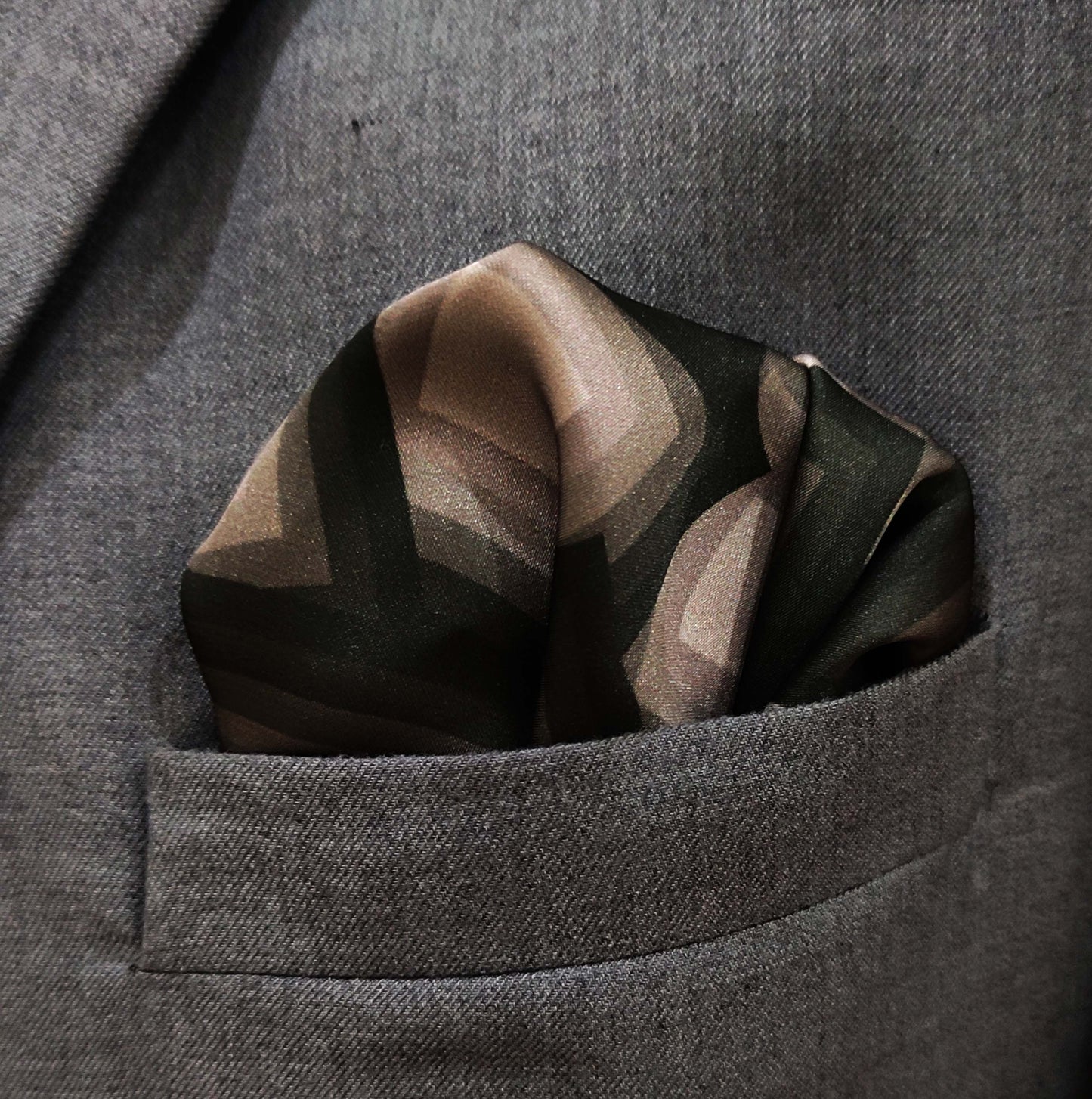 Grey and White Minimalistic - Silk Pocket Square