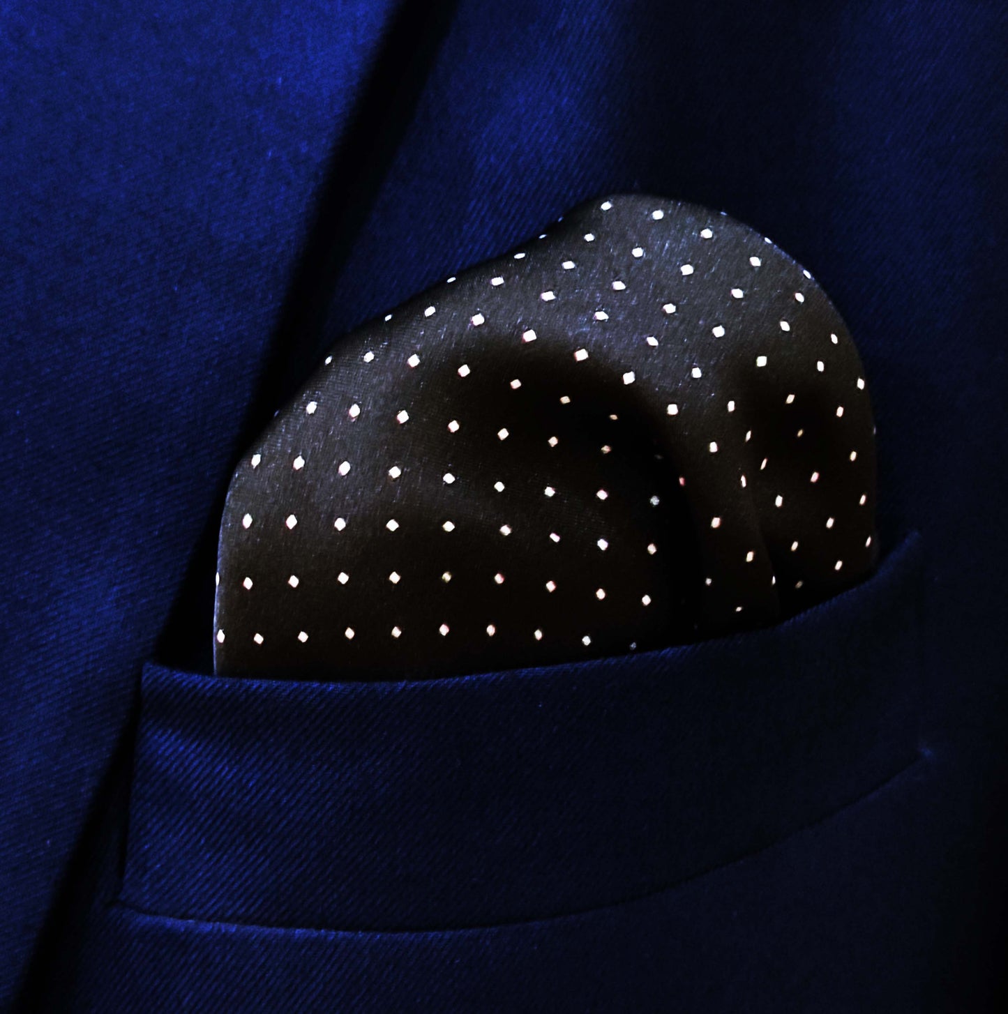 Black Dot Polka - Silk Pocket Square