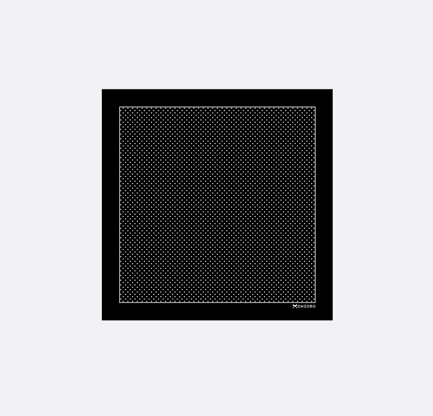 Mini Point Black Silk Pocket Square
