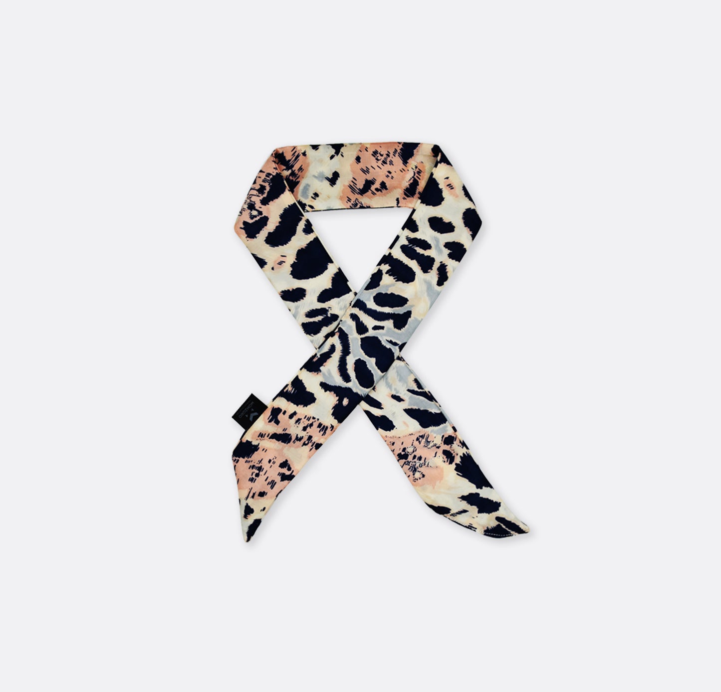 Blue And Pink Snow Leopard - Silk Twilly Scarf