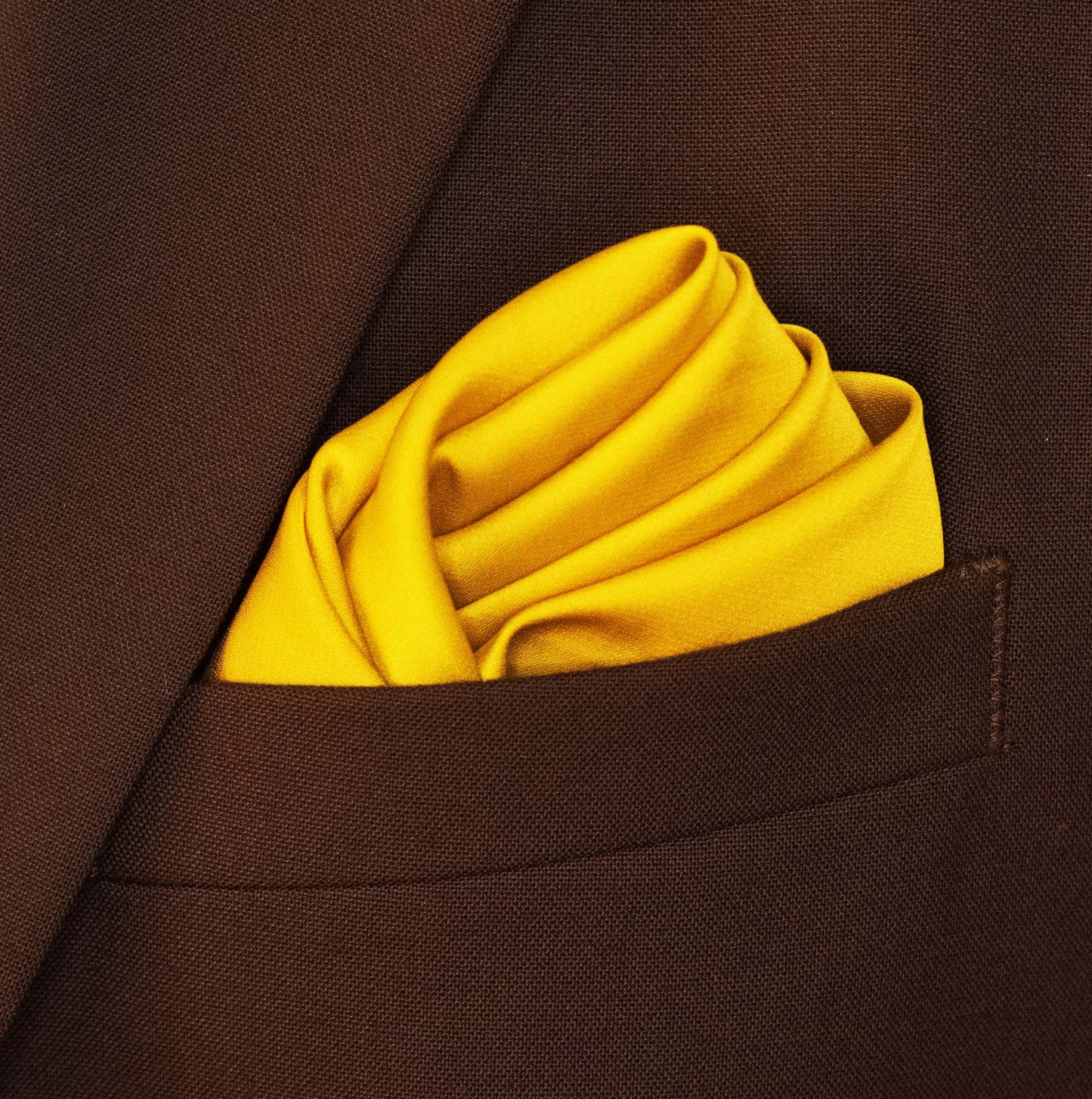 Mustard Solid Silk Pocket Squares