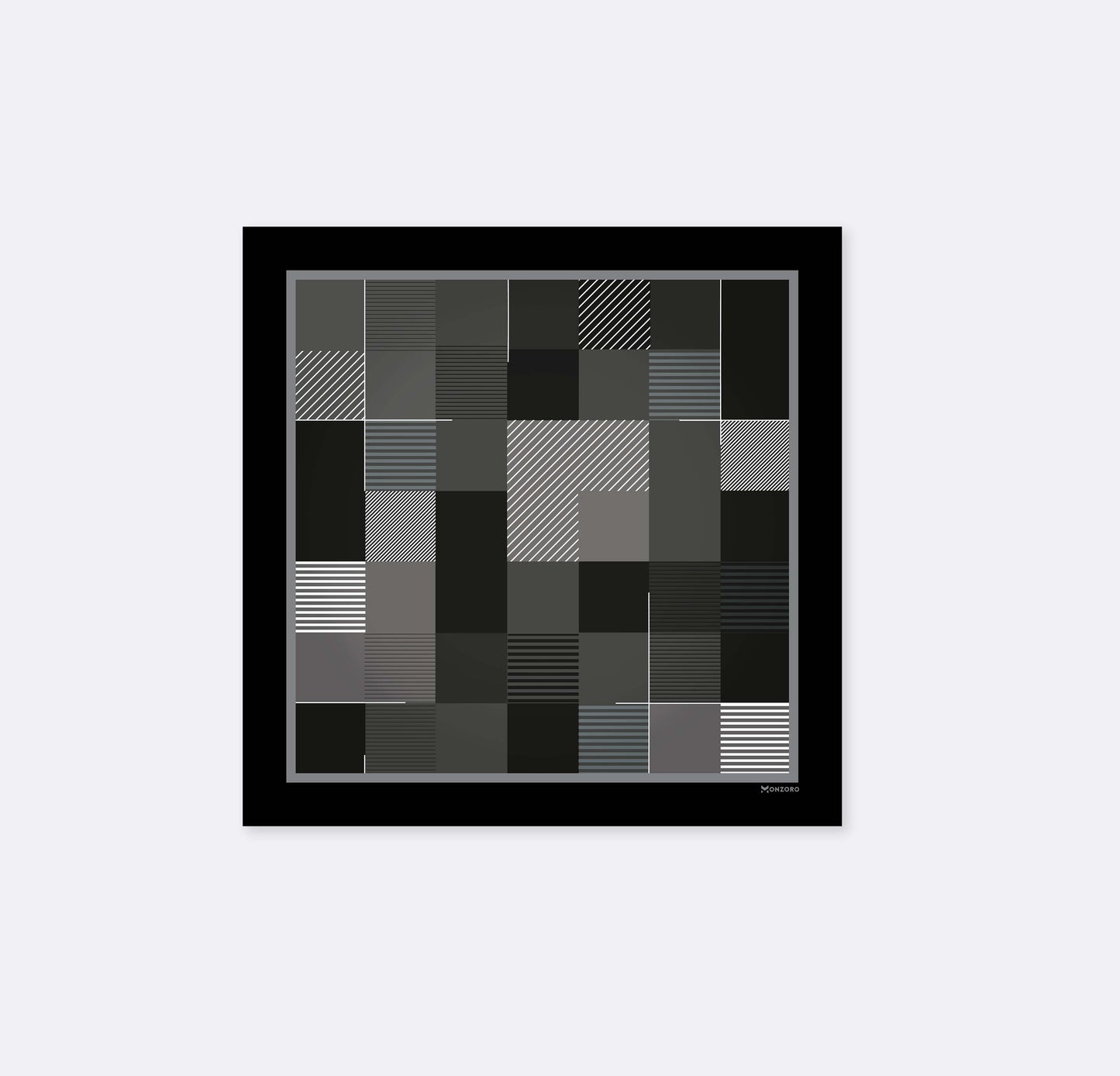 Black & White Abstract - Silk Pocket Square
