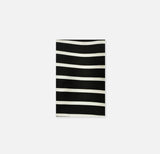 black with white stripes - silk men pocket squares