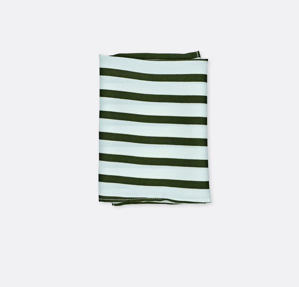 White & Green Stripes Silk Pocket Squares