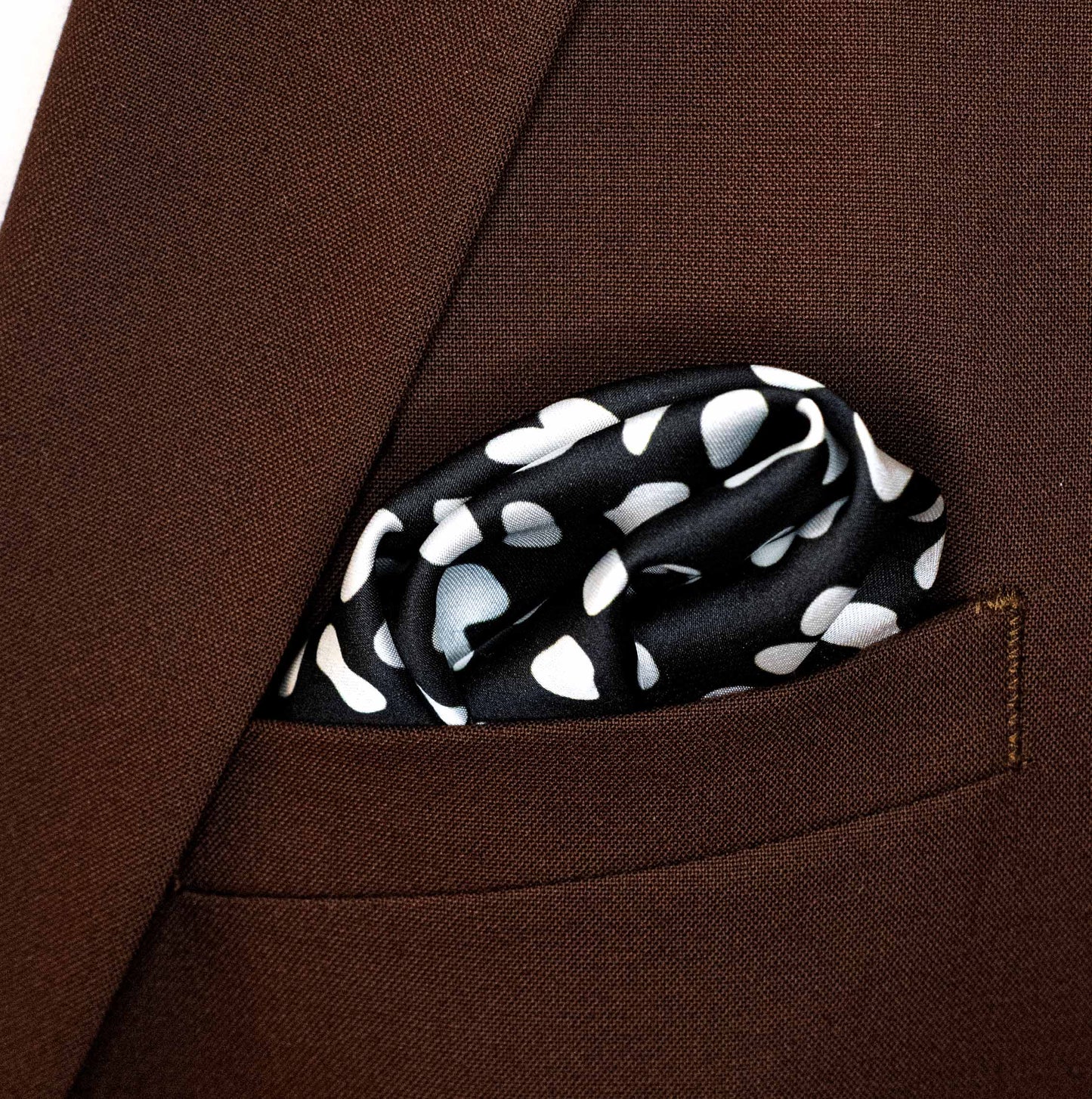 Black and White Leopard SilK Pocket Square