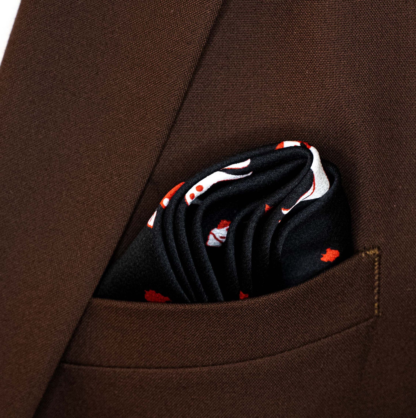 Black Dalmatian Silk Pocket Square
