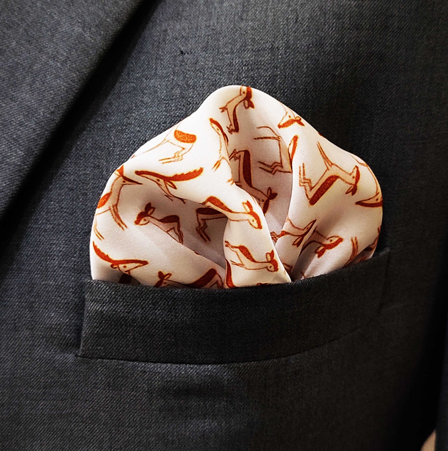 Animated Deer - Silk Pocket Square