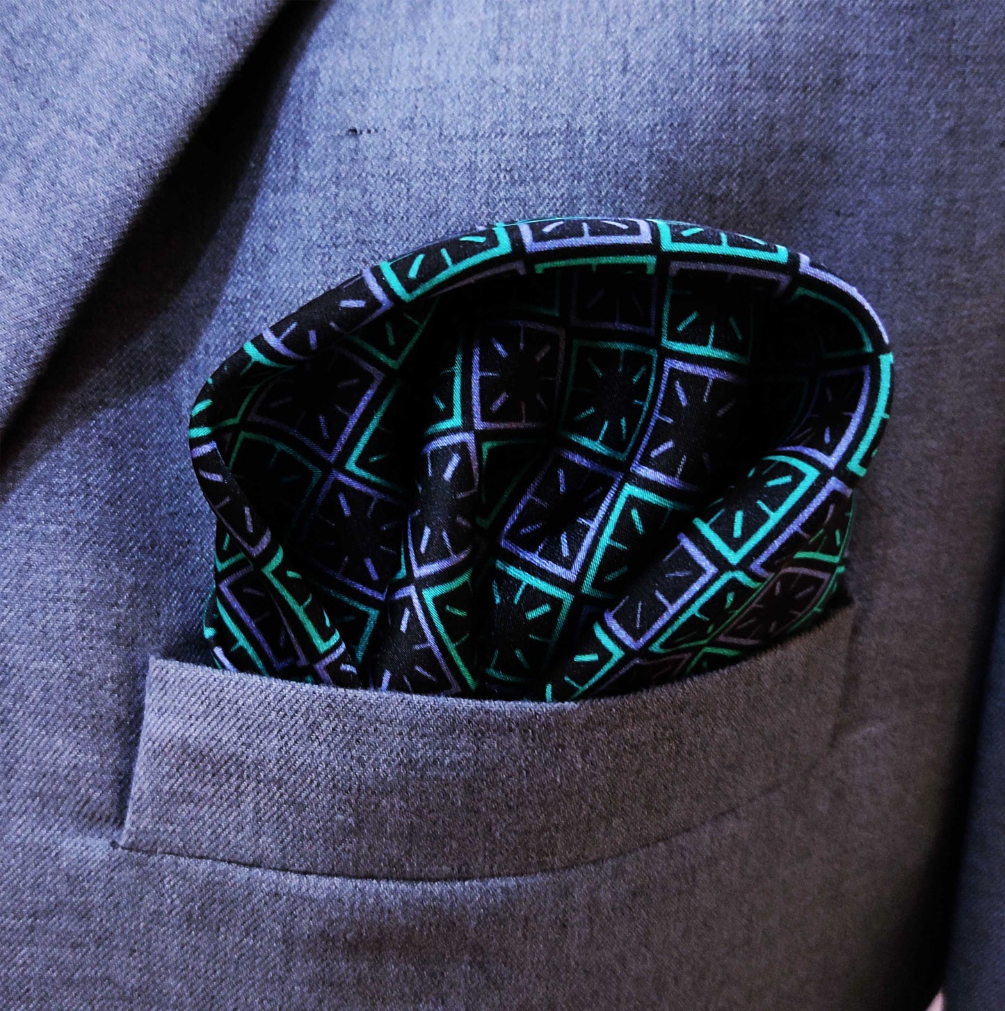 Geometric Print - Silk Pocket Square