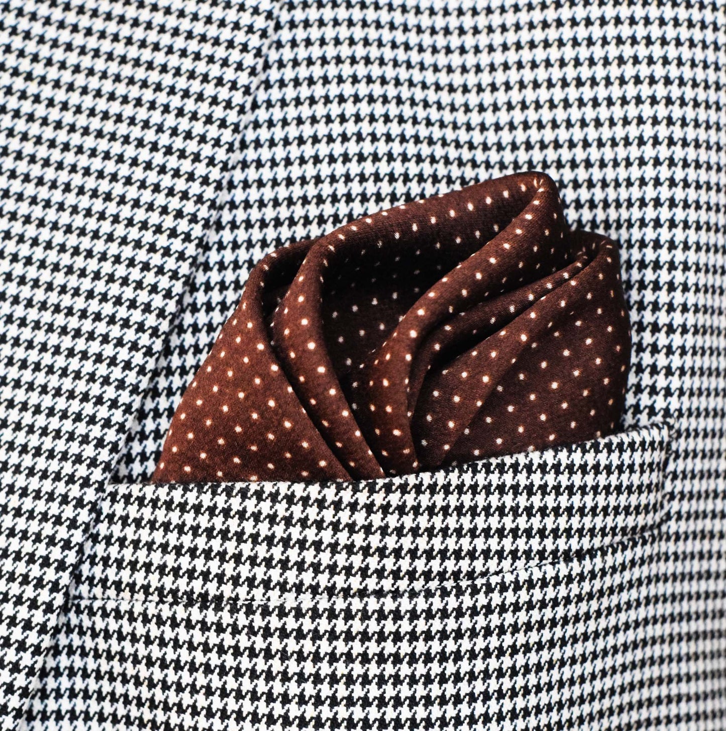 Brown Dot Polka - Silk Pocket Squares