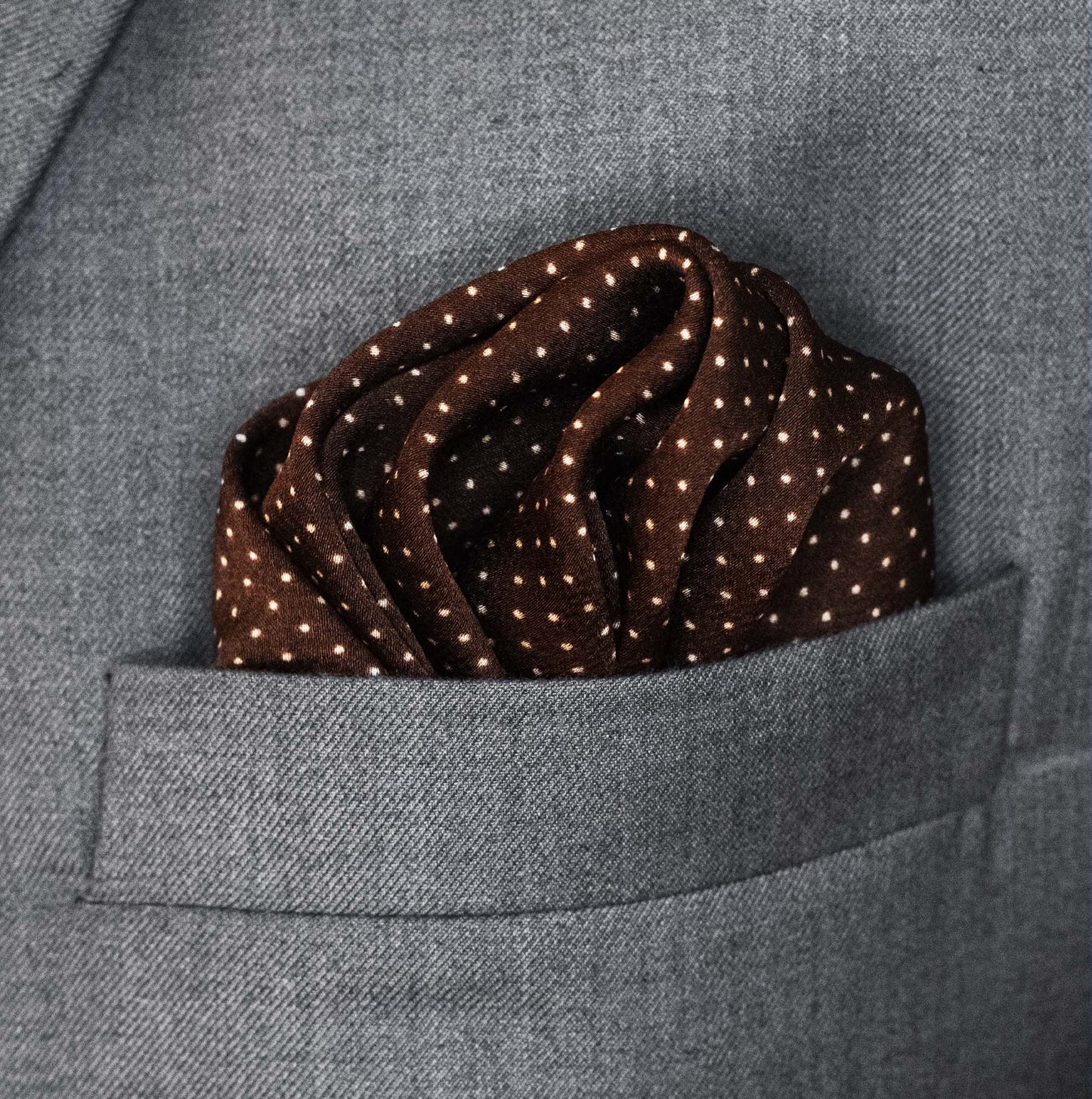 Brown Dot Polka - Silk Pocket Squares