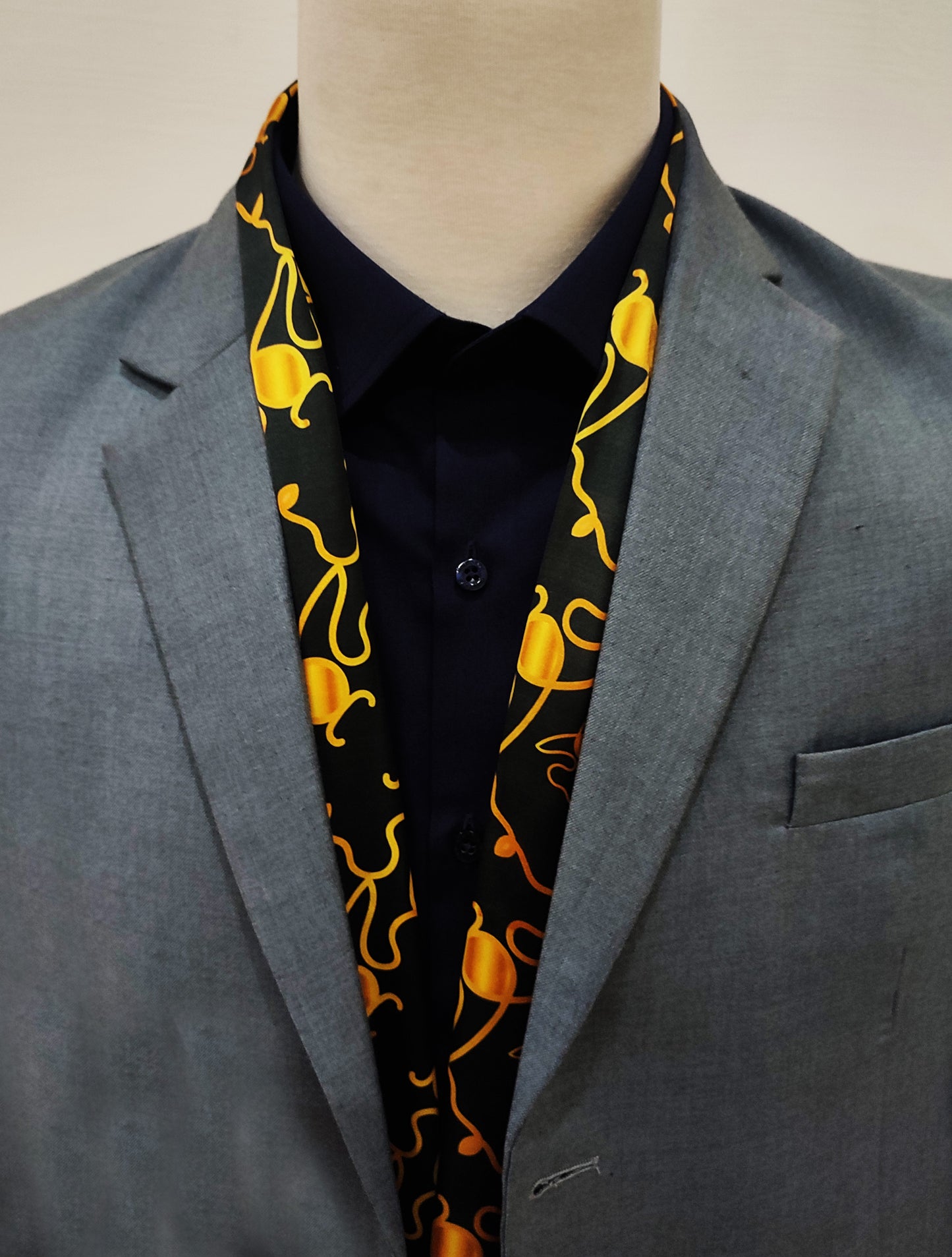 Golden Mirage Pattern Silk Scarf