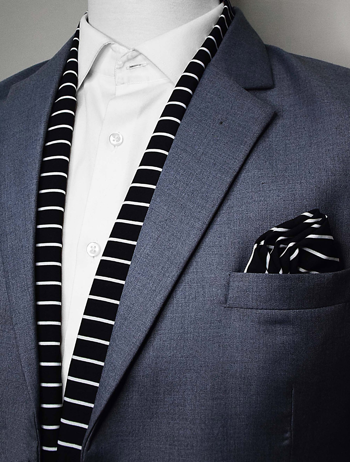 White Cane Crow - Silk Scarf & Pocket Square Set