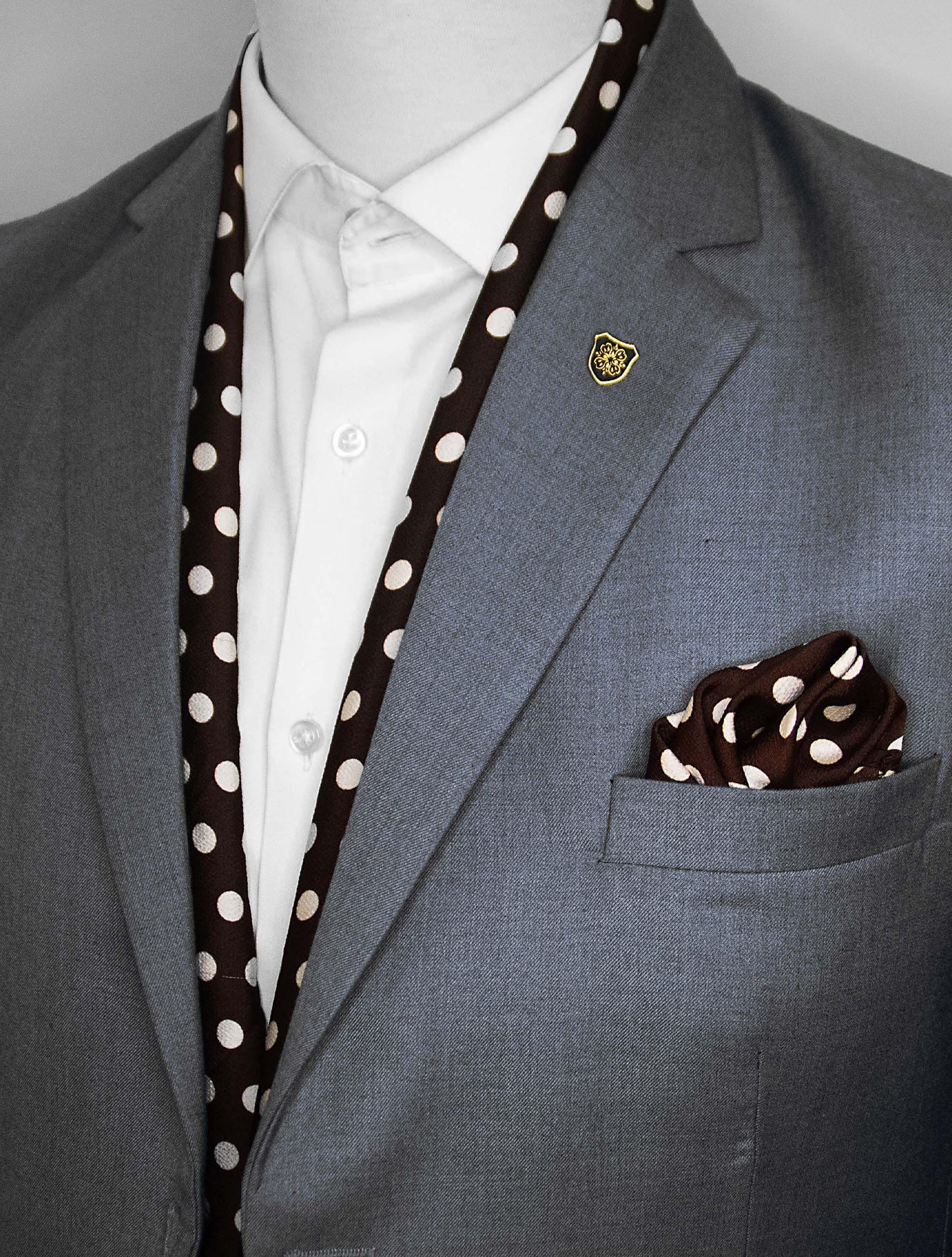 COFFEE BASE POLKA SILK Scarf Set