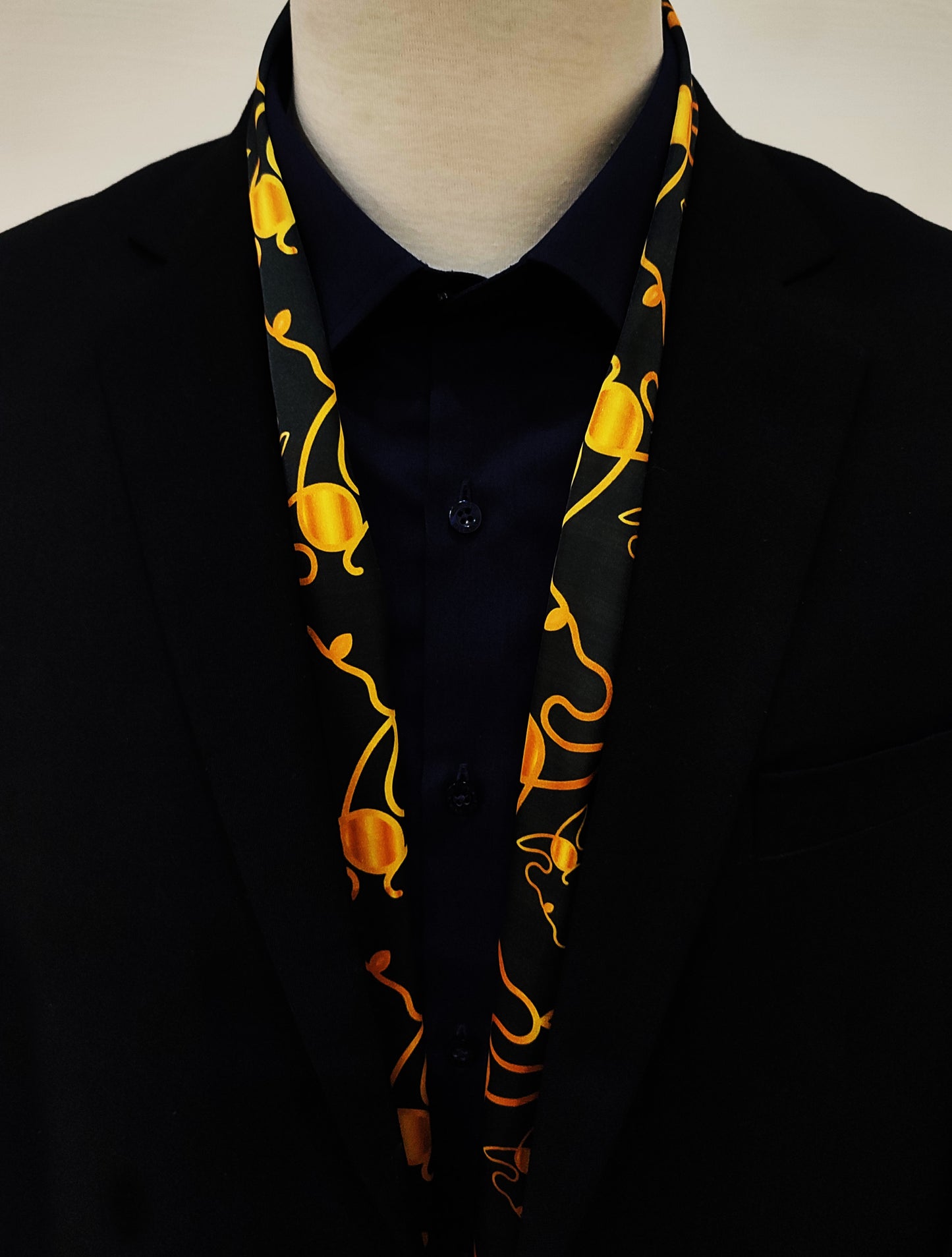 Golden Mirage Pattern Silk Scarf