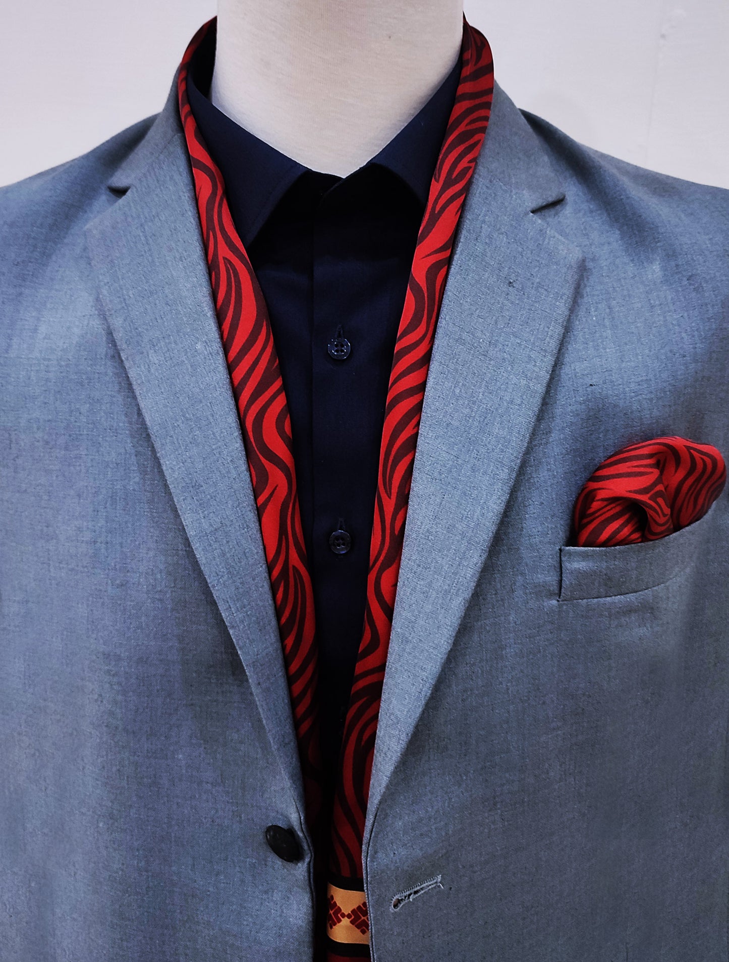 Red Velvet - Silk Scarf and Pocket Square Set