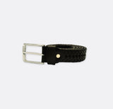 Braided Leather - Pin Buckle Belt - Black