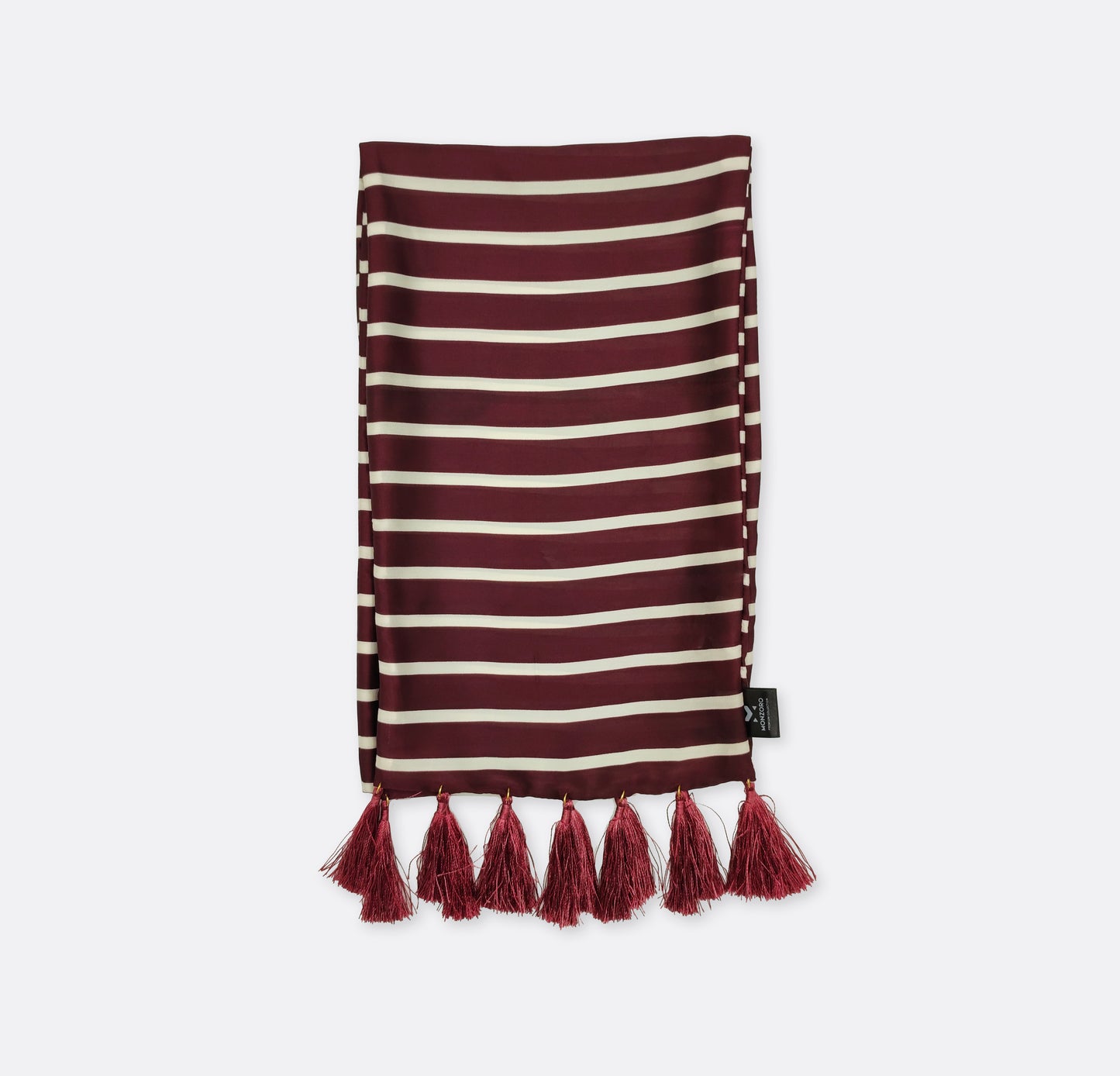 Creamy Rosewood Stripes - Silk Men Scarf