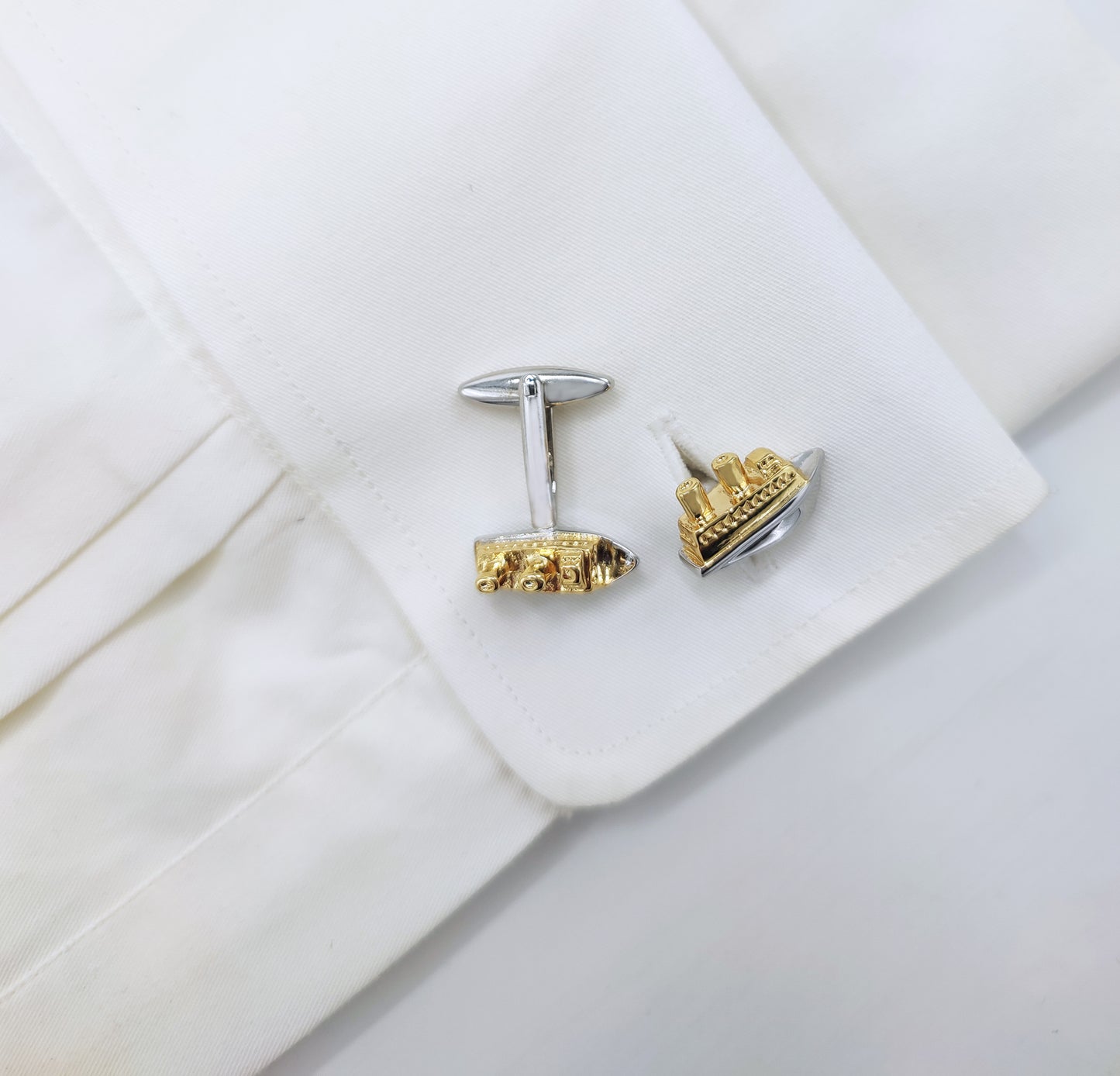 Cruise – Silver & Golden Mens Cufflinks