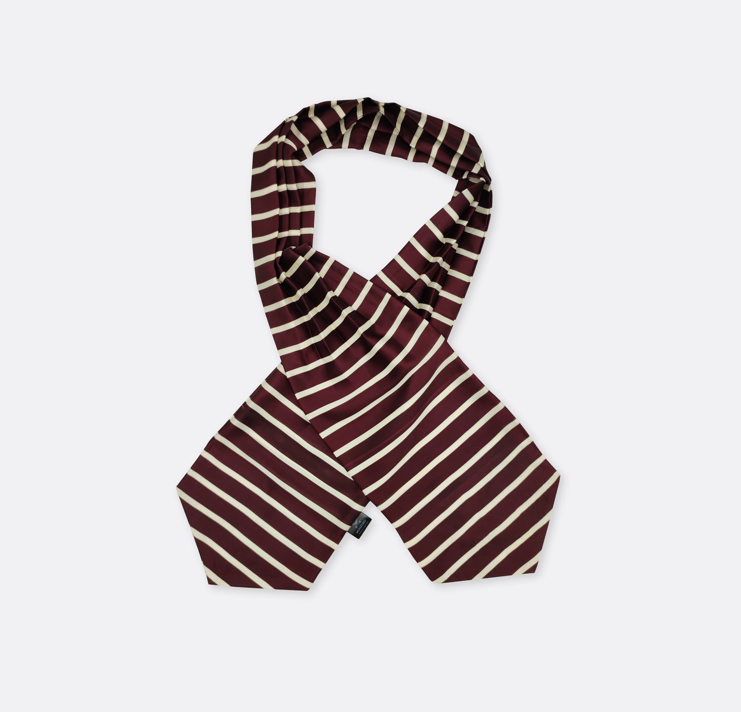 Creamy Rosewood Stripes - Silk Ascots