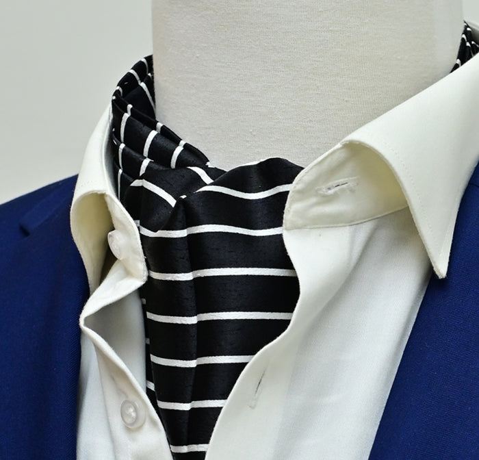 White Cane Crow Silk Ascot