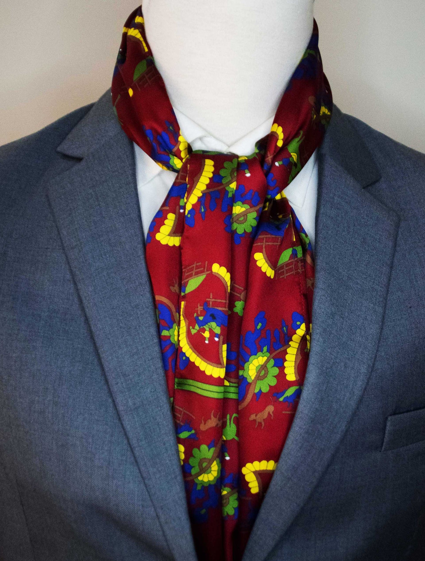 Maroon Paisley and Floral - Silk Men Scarf