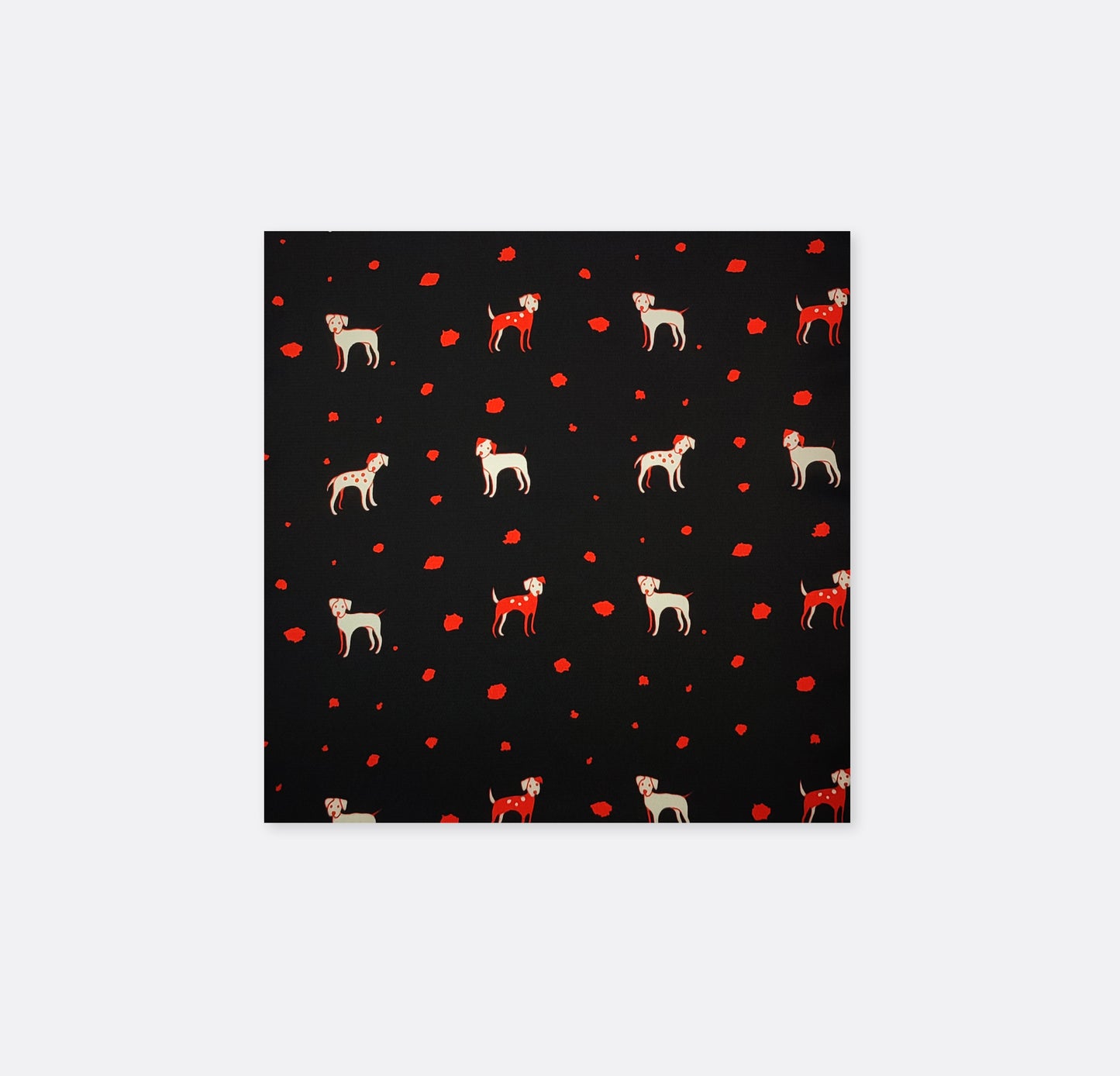 Black Dalmatian Silk Pocket Square