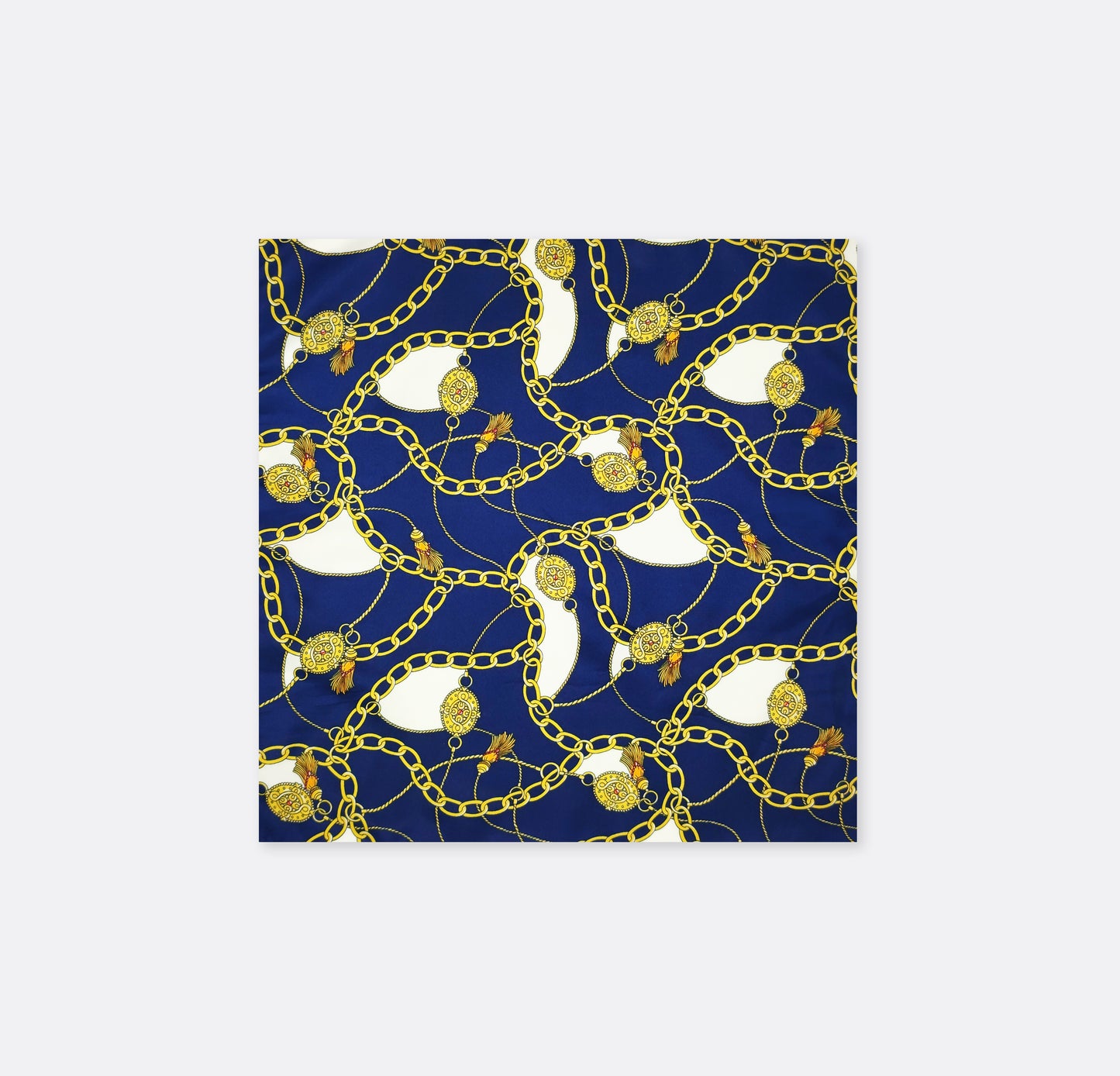Curb And Link Chain Art – Silk Pocket Square