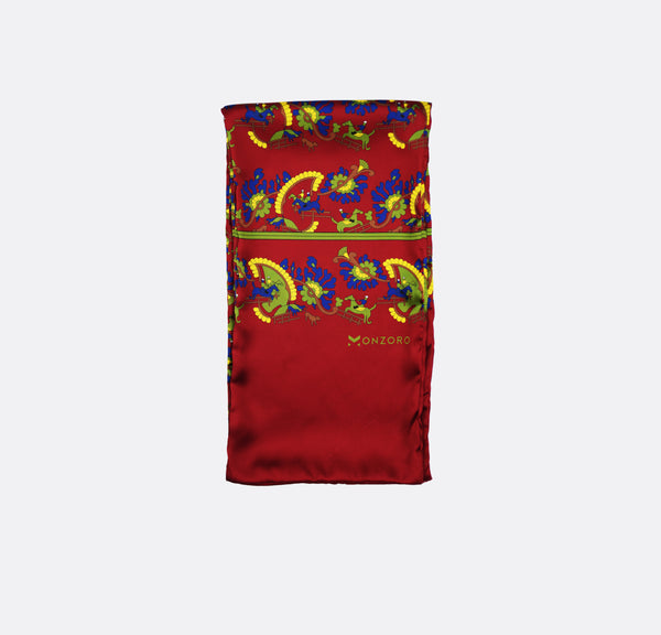 Maroon Paisley and Floral - Silk Men Scarves
