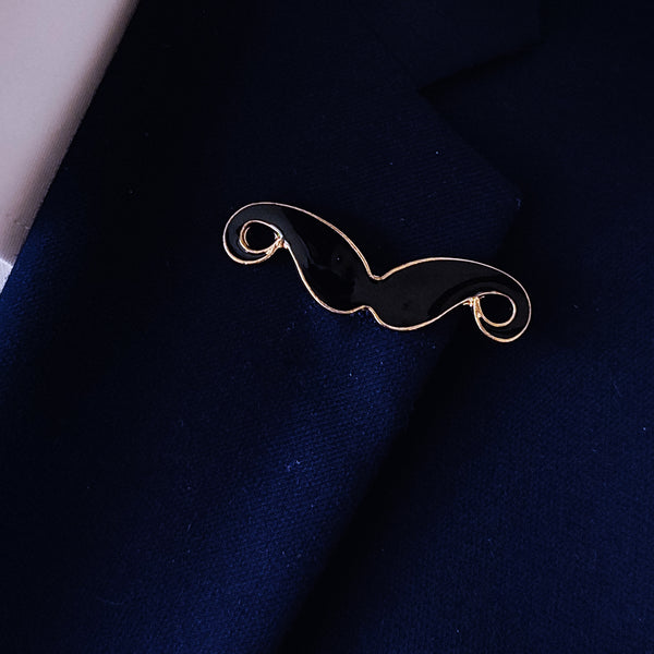 Black Moustache - Golden Lapel Pins