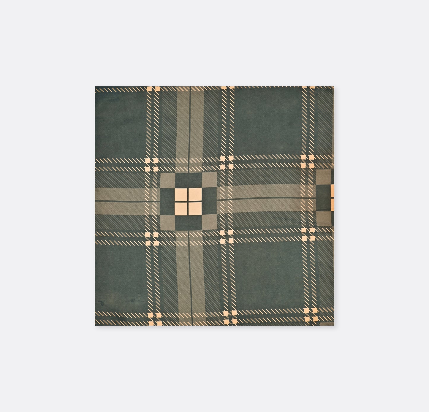 Dusty Grey Tartan Checks Silk Pocket Squares