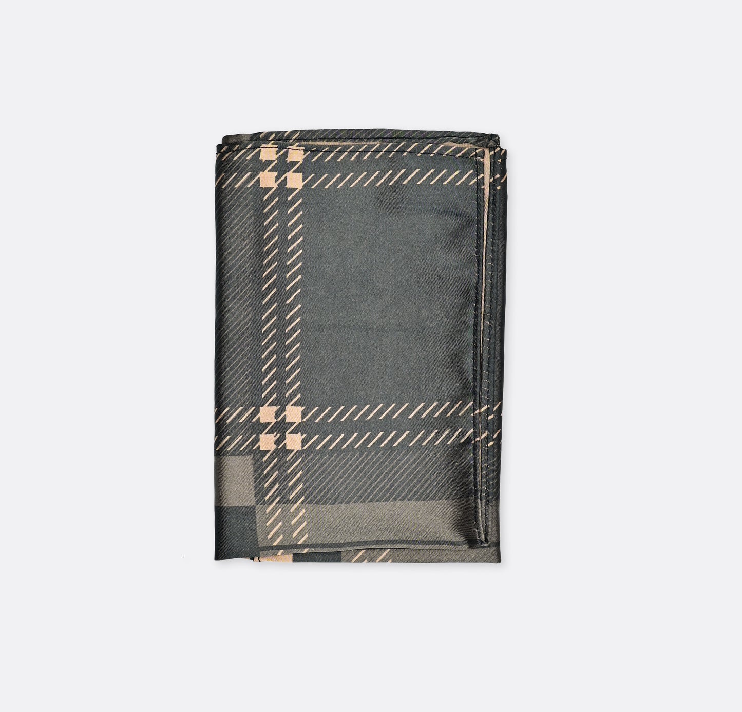Dusty Grey Tartan Checks Silk Pocket Squares
