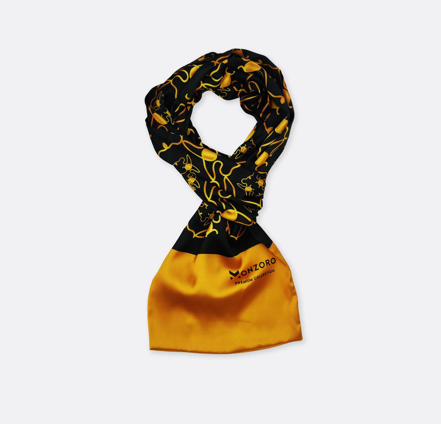 Golden Mirage Pattern Silk Scarf