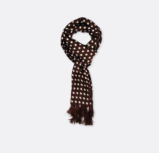Coffee Base Polka Silk Men Scarf
