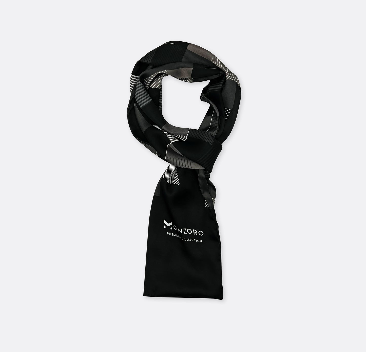 Black & White Abstract - Silk Scarf