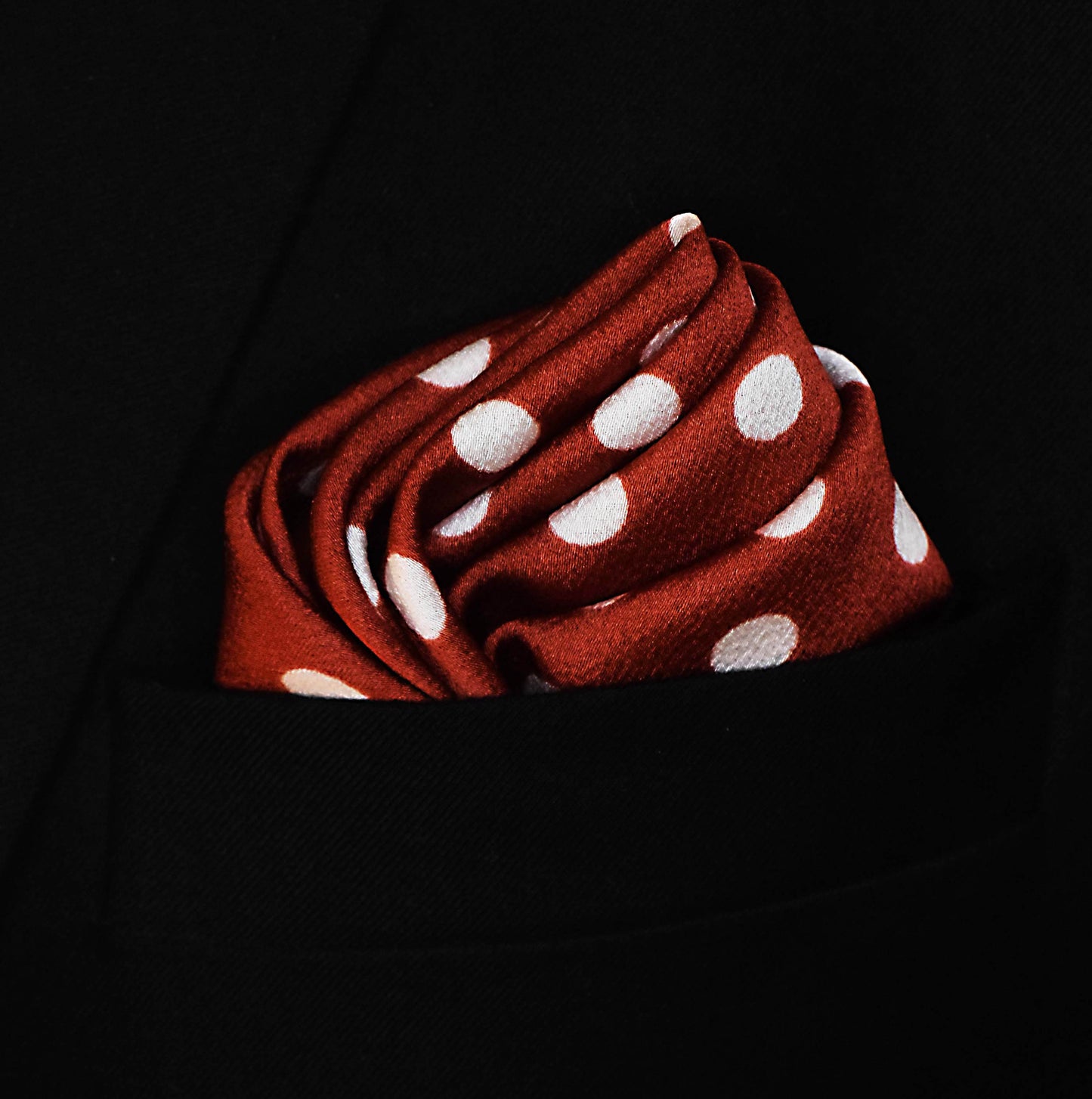 Copper Base Polka - Silk Pocket Square