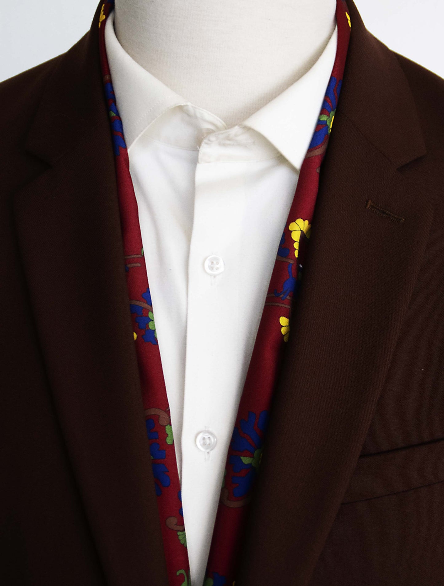 Maroon Paisley and Floral - Silk Men Scarf