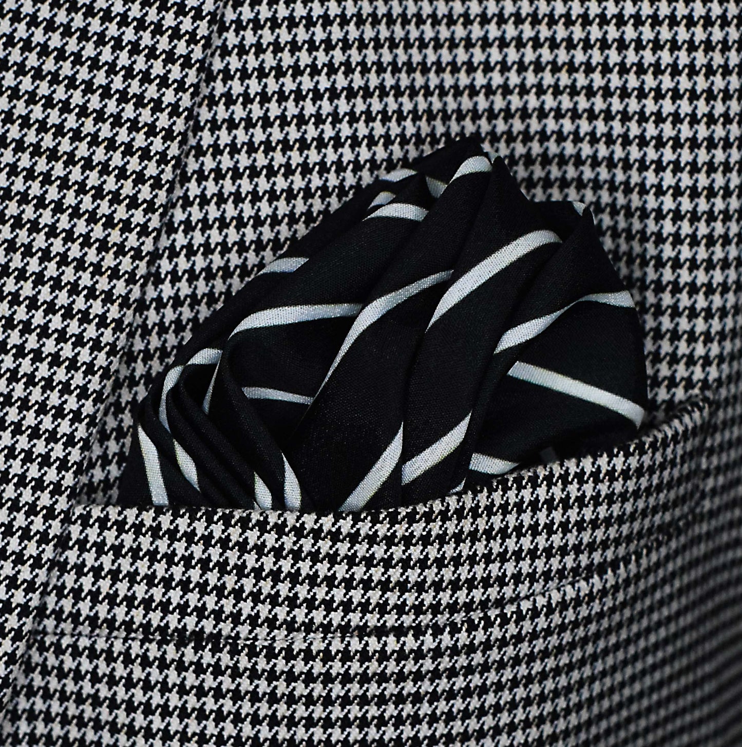 White Cane Crow Silk Pocket Squares