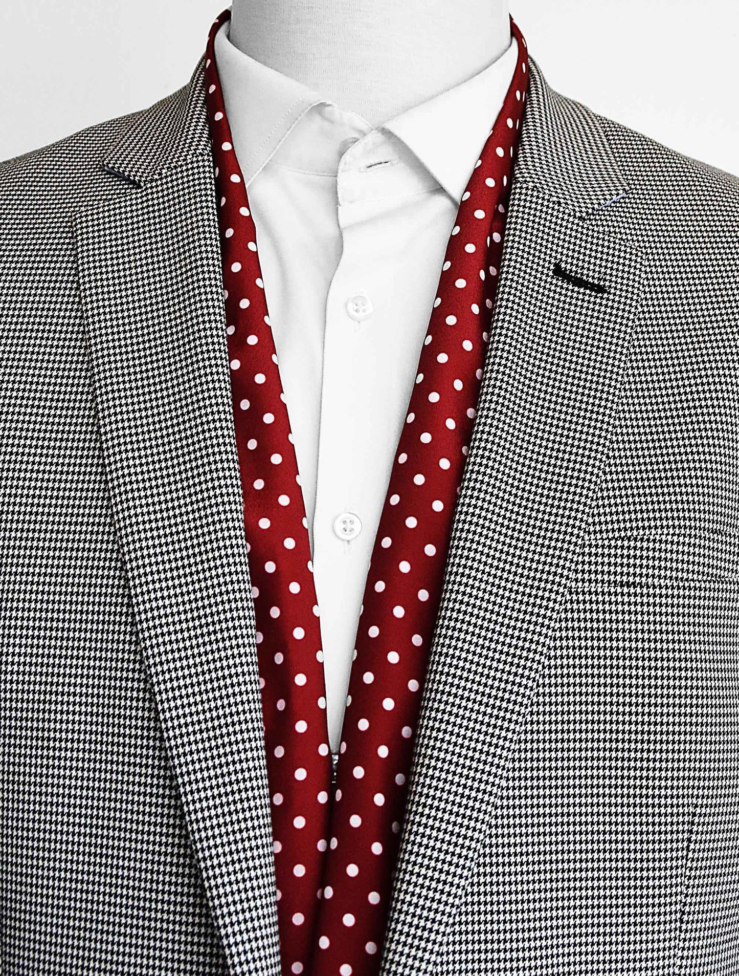 Maroon Mini Dot Polka - Silk Men Scarf