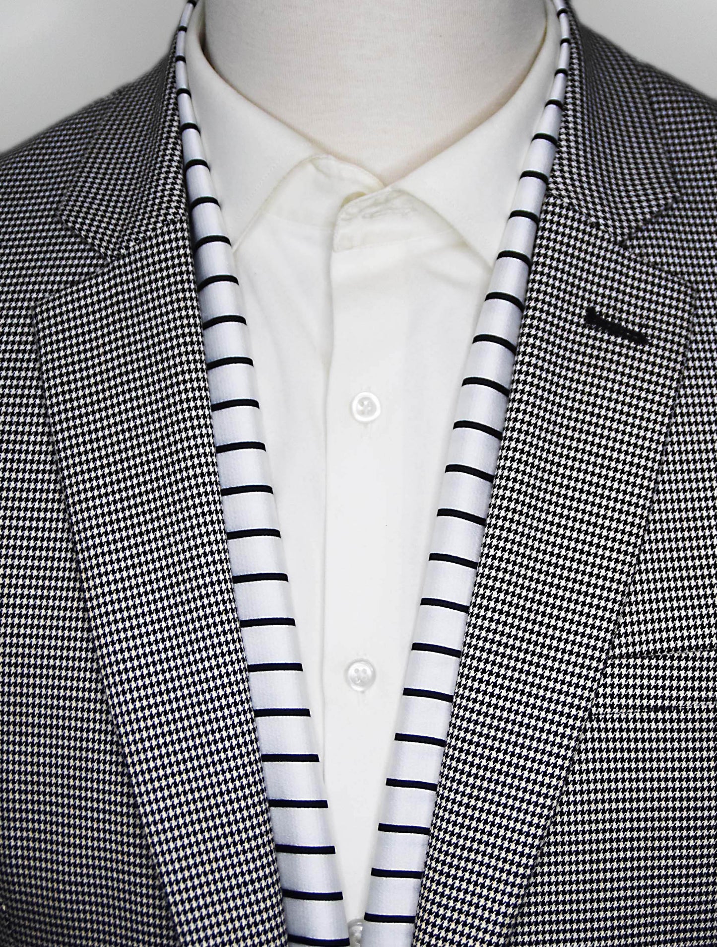 Sleek Black & White Stripes - Silk Men Scarf