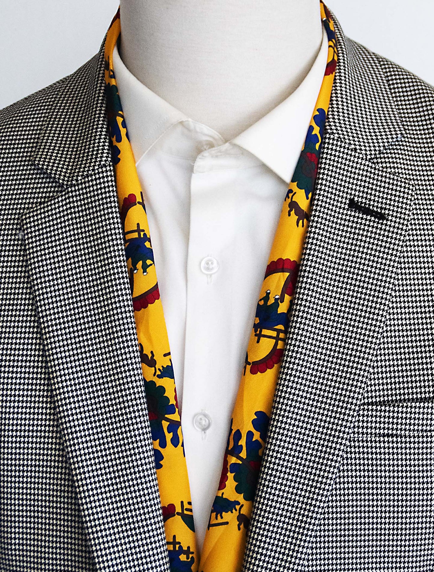 Mustard Paisley and Floral - Silk Men Scarf