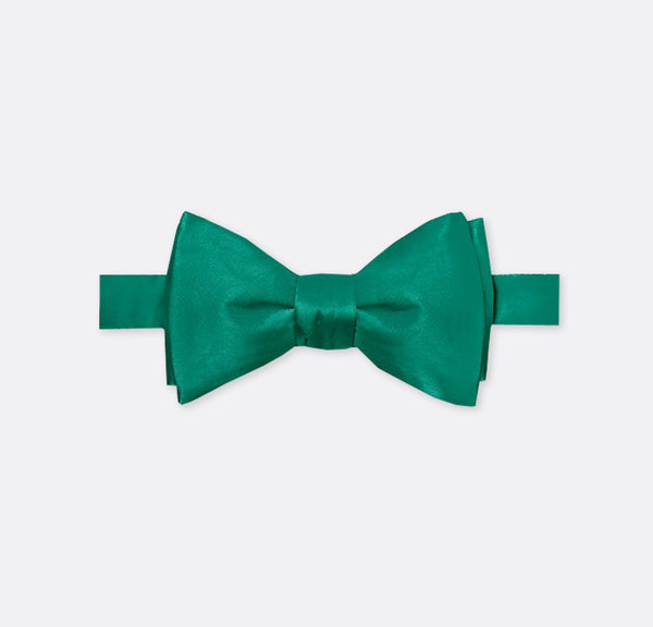 Solid Dark Green Double Fold Bow Tie