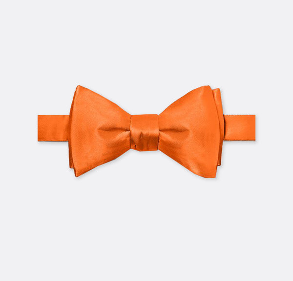 Solid Dream Orange Double Fold Bow Tie