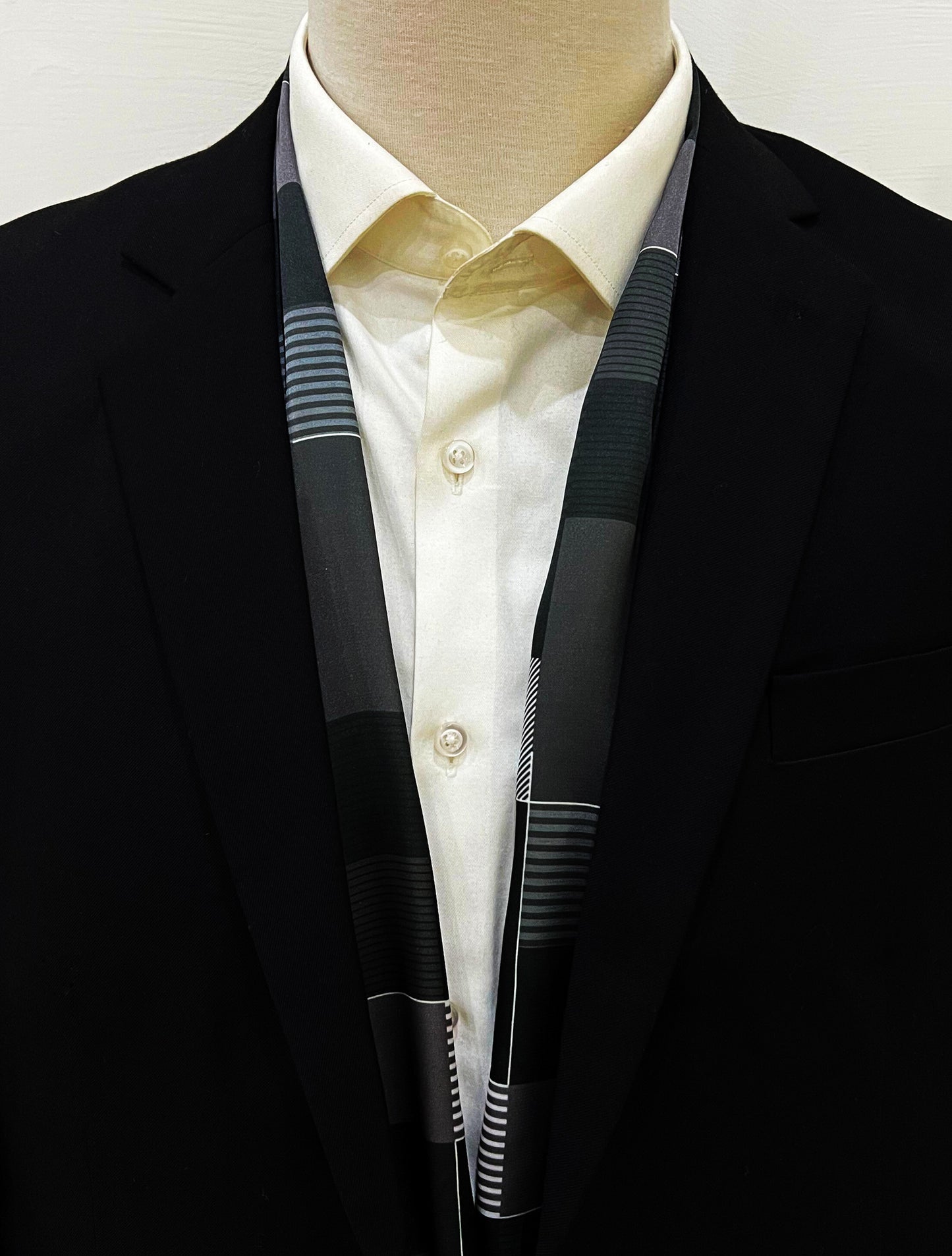 Black & White Abstract - Silk Scarf