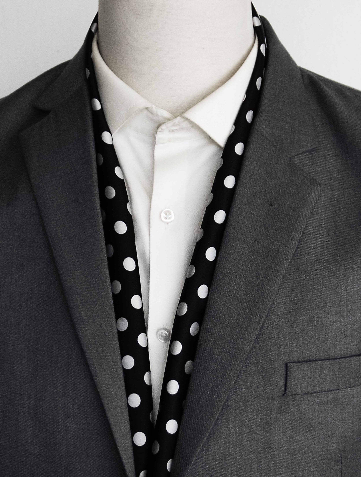 Black Base Polka - Silk Men Scarves