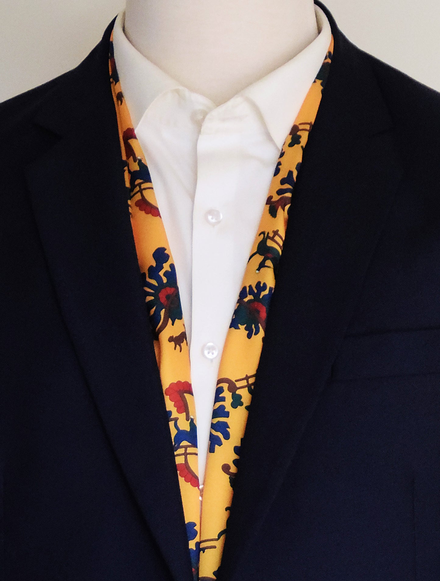 Mustard Paisley and Floral - Silk Men Scarf