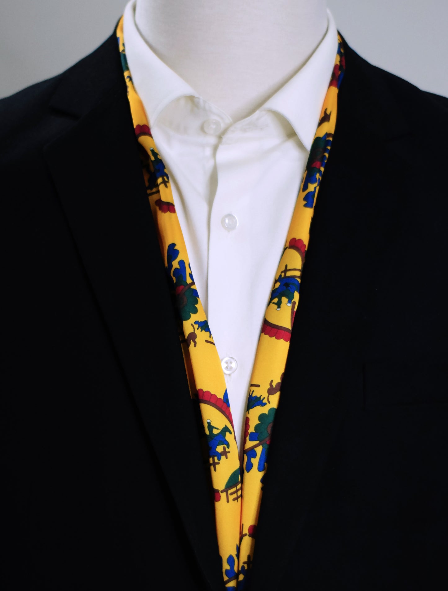 Mustard Paisley and Floral - Silk Men Scarf