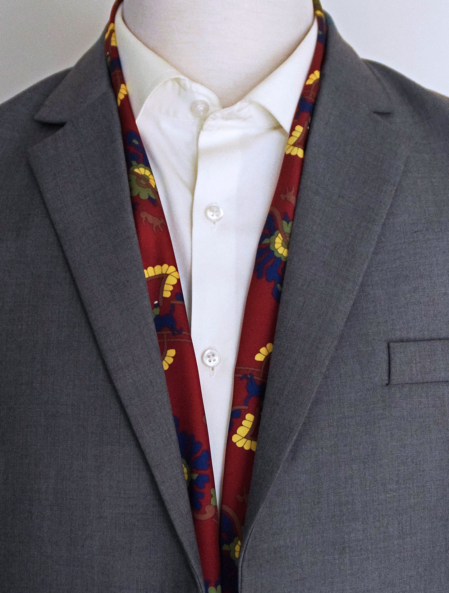 Maroon Paisley and Floral - Silk Men Scarf